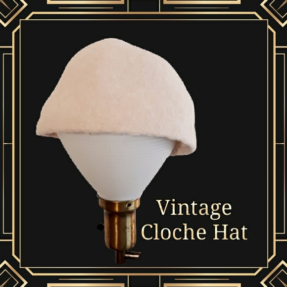 Vintage Blush Pink Cloche Hat / Women's Felt Bucket Hat - Picture 1 of 11